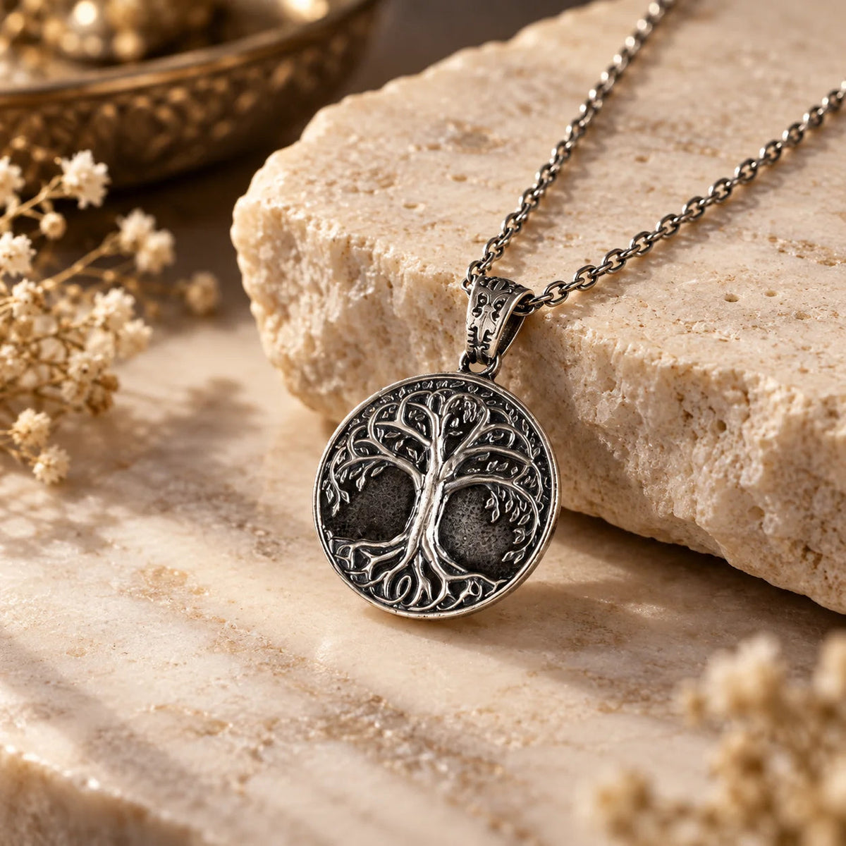 Ancestral Tree of Life Medallion  Necklace Charmora Jewelry