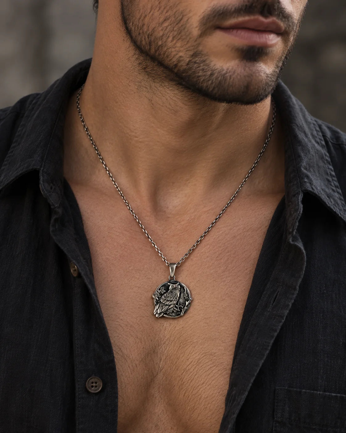 Owl Wisdom Medallion  Necklace Charmora Jewelry