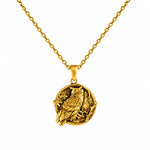 Owl Wisdom Medallion  Necklace Charmora Jewelry