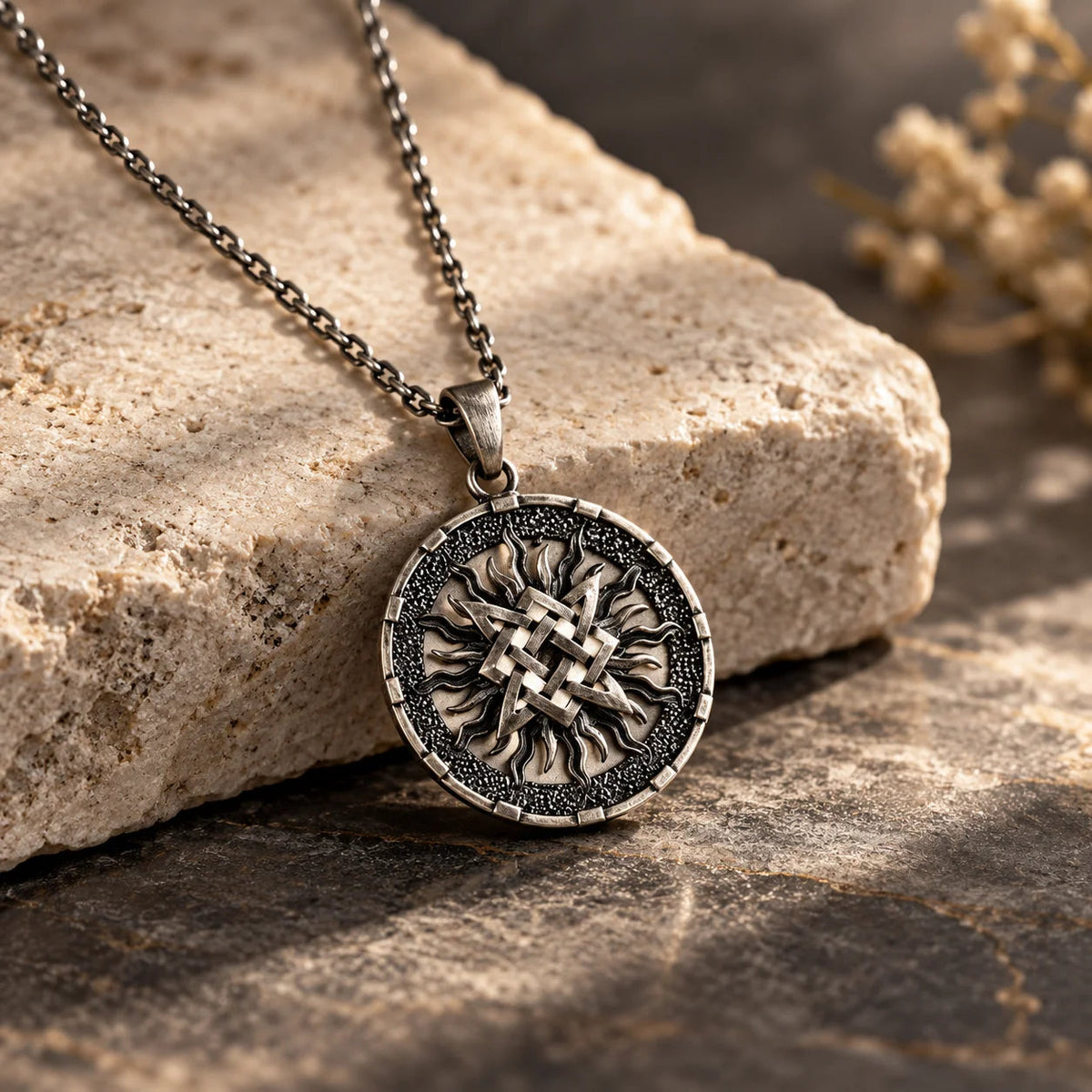 Slavic Solar Medallion  Necklace Charmora Jewelry