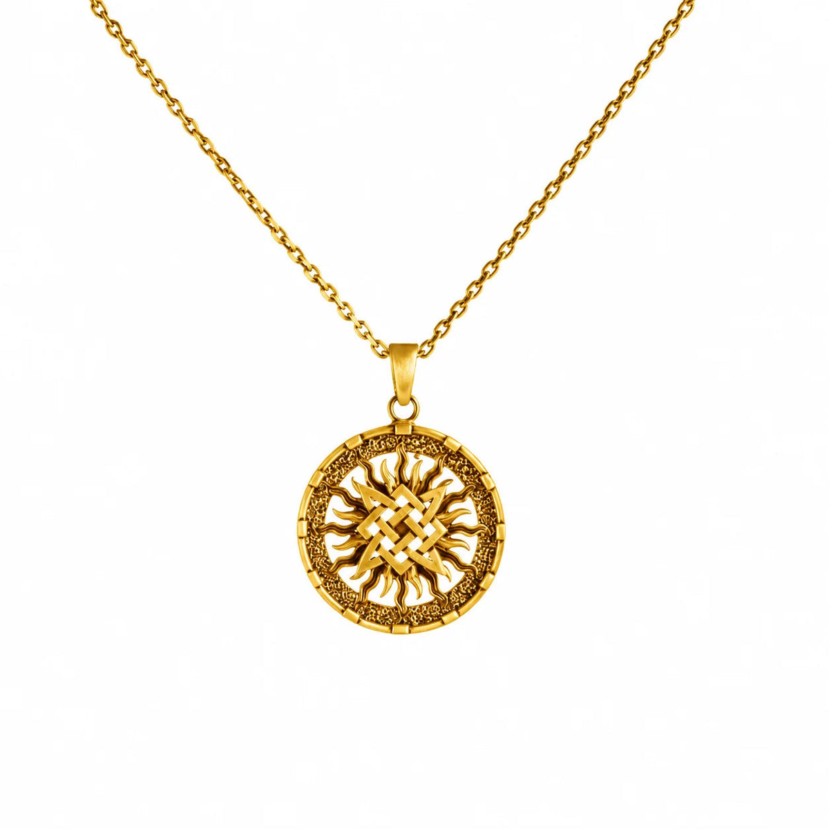 Slavic Solar Medallion  Necklace Charmora Jewelry