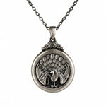 Peacock Elegance Medallion  Necklace Charmora Jewelry