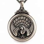 Peacock Elegance Medallion  Necklace Charmora Jewelry