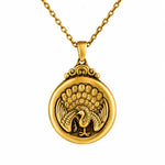 Peacock Elegance Medallion  Necklace Charmora Jewelry