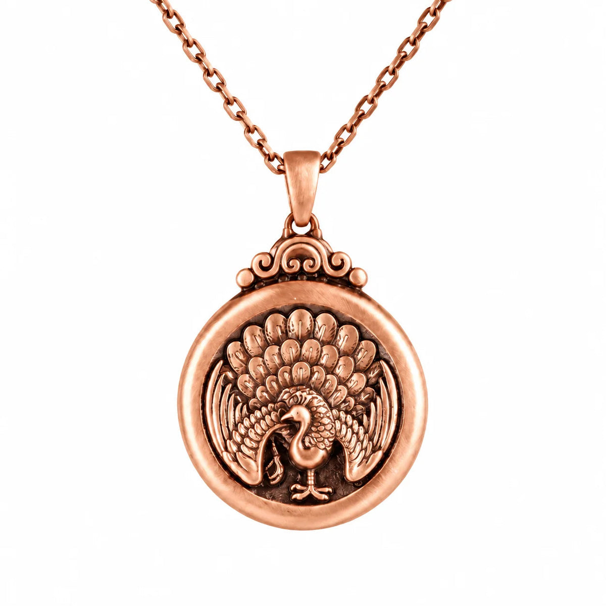 Peacock Elegance Medallion  Necklace Charmora Jewelry