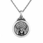 Peacock Elegance Medallion  Necklace Charmora Jewelry