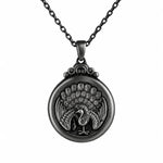 Peacock Elegance Medallion  Necklace Charmora Jewelry