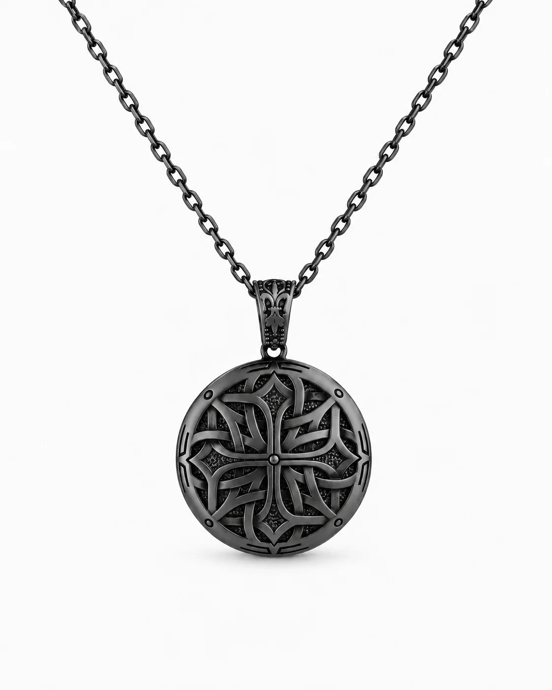 Celtic Knotwork Medallion  Necklace Charmora Jewelry