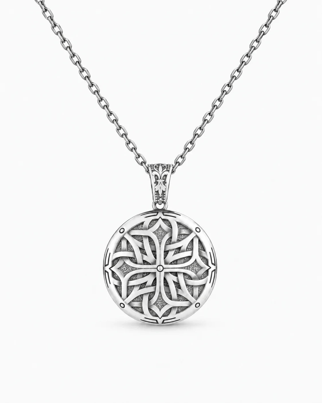 Celtic Knotwork Medallion  Necklace Charmora Jewelry
