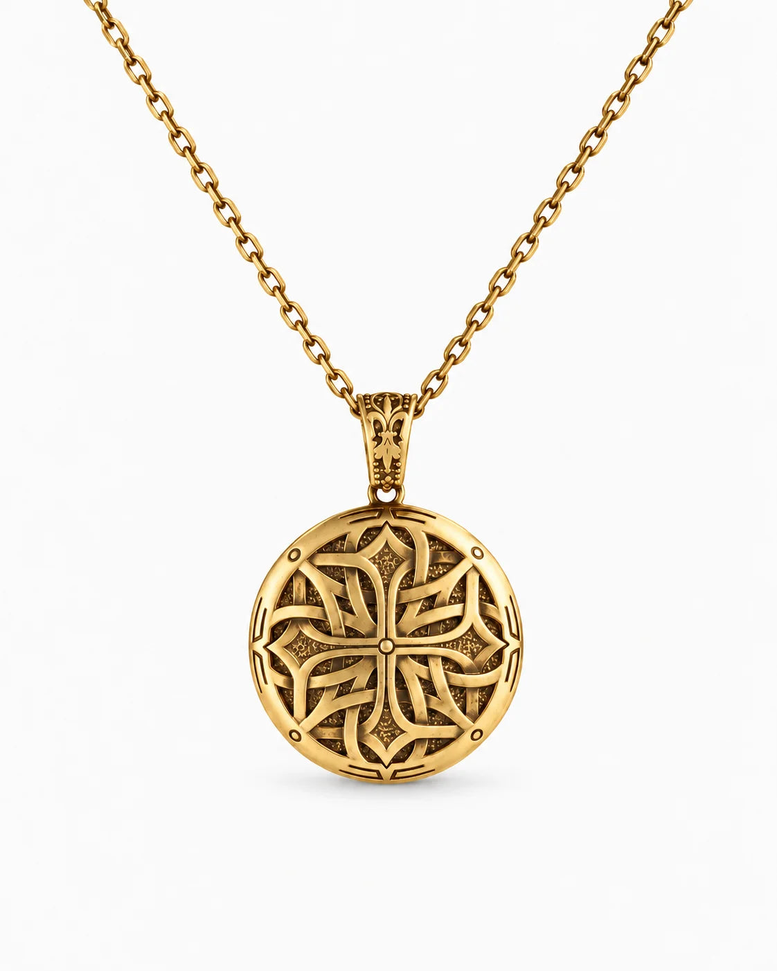 Celtic Knotwork Medallion  Necklace Charmora Jewelry
