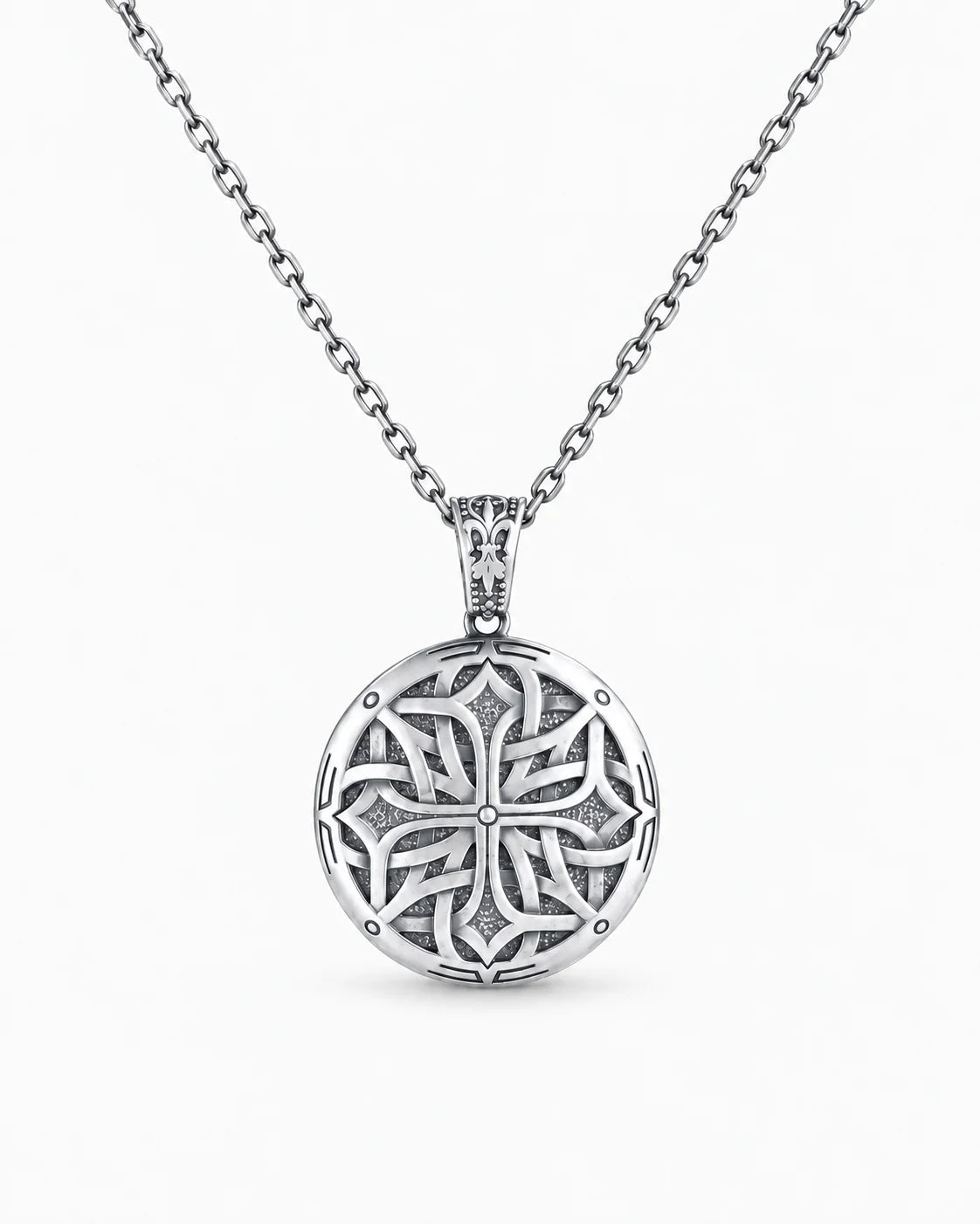 Celtic Knotwork Medallion  Necklace Charmora Jewelry