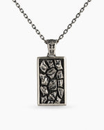 Reversible Abstract Dog Tag  Necklace Charmora Jewelry