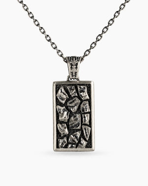 Reversible Abstract Dog Tag  Necklace Charmora Jewelry