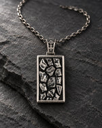 Reversible Abstract Dog Tag  Necklace Charmora Jewelry