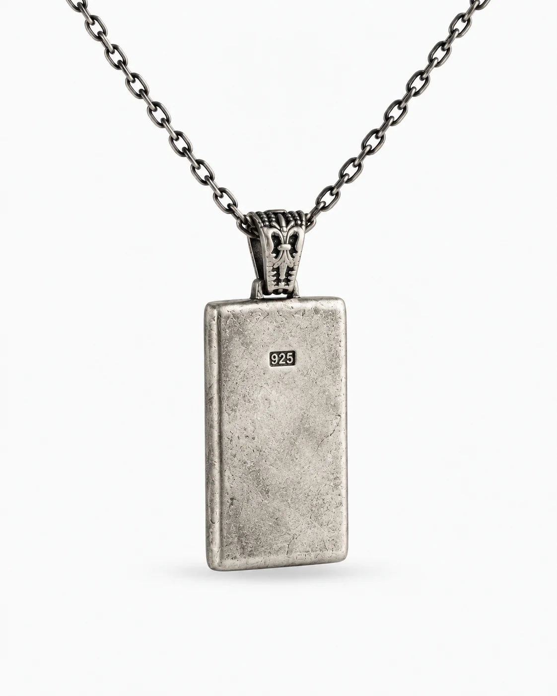 Reversible Abstract Dog Tag  Necklace Charmora Jewelry