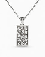 Reversible Abstract Dog Tag  Necklace Charmora Jewelry