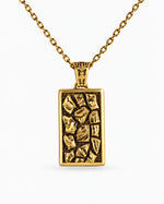 Reversible Abstract Dog Tag  Necklace Charmora Jewelry