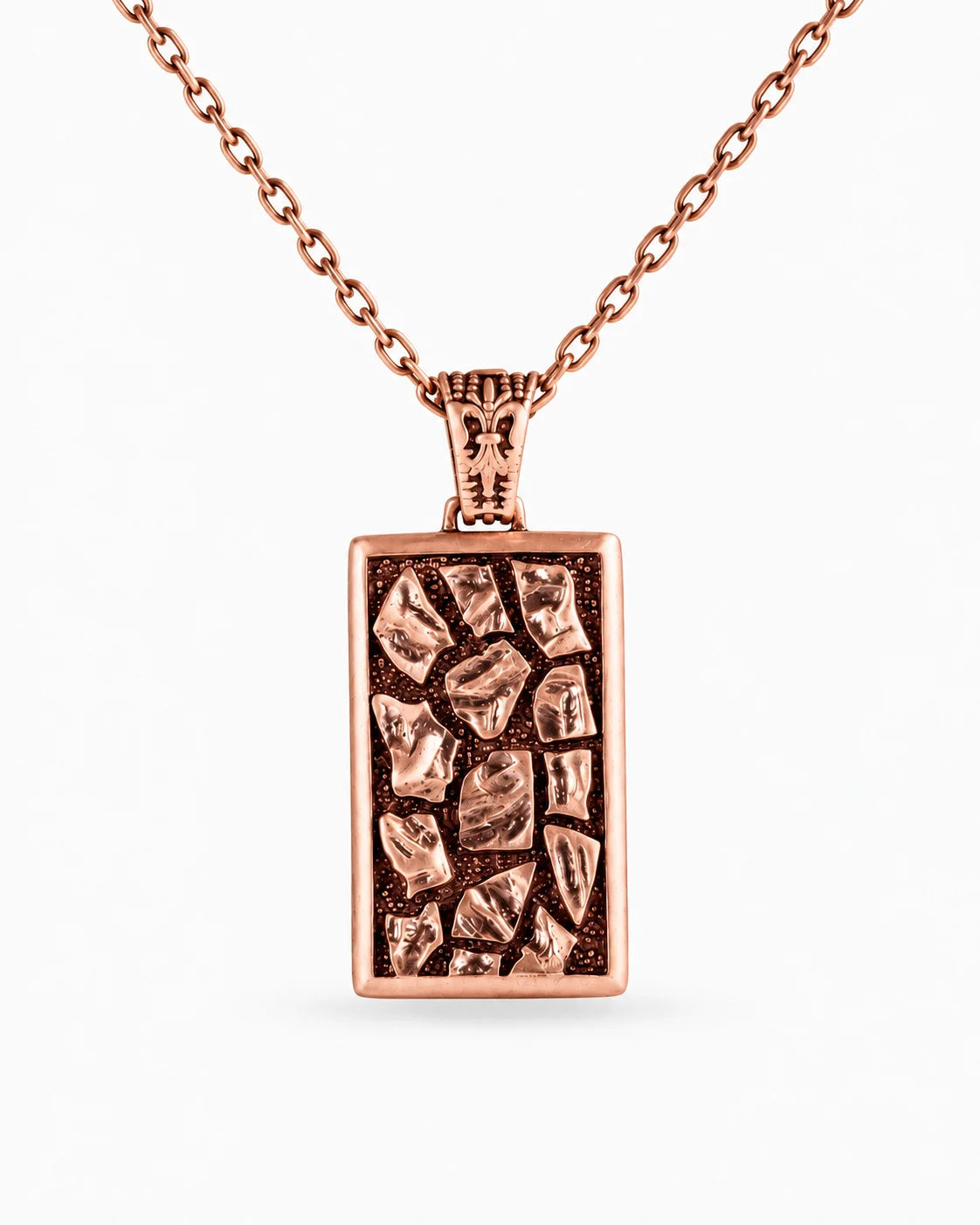 Reversible Abstract Dog Tag  Necklace Charmora Jewelry