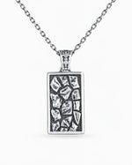 Reversible Abstract Dog Tag  Necklace Charmora Jewelry