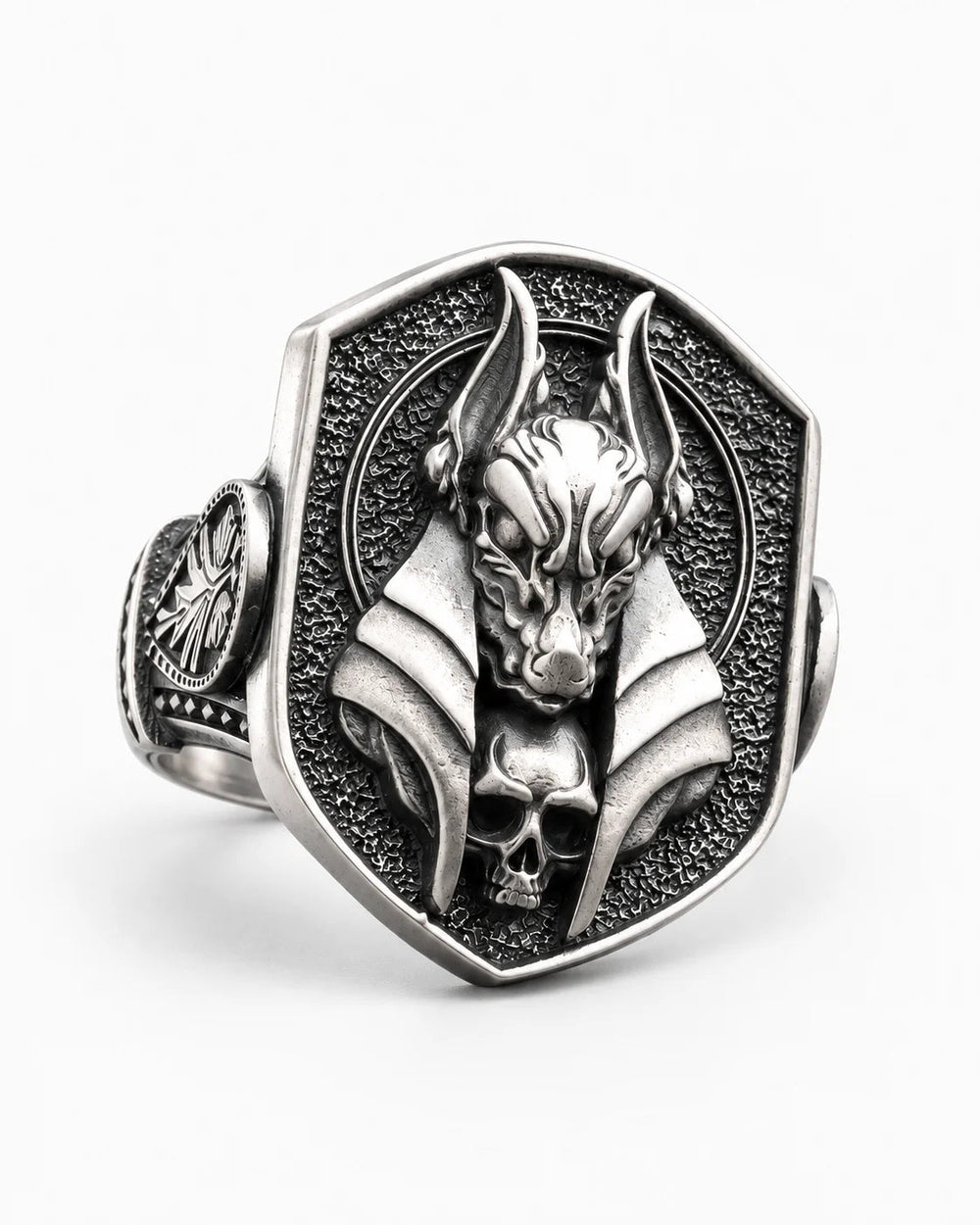 Ancient Egyptian Anubis Skull  Ring Charmora Jewelry