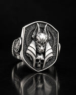 Ancient Egyptian Anubis Skull  Ring Charmora Jewelry
