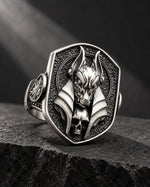 Ancient Egyptian Anubis Skull  Ring Charmora Jewelry