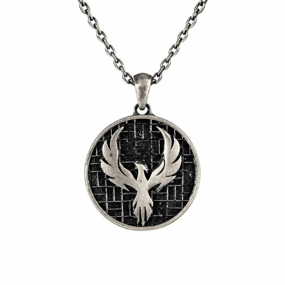 Phoenix Rising Medallion  Necklace Charmora Jewelry