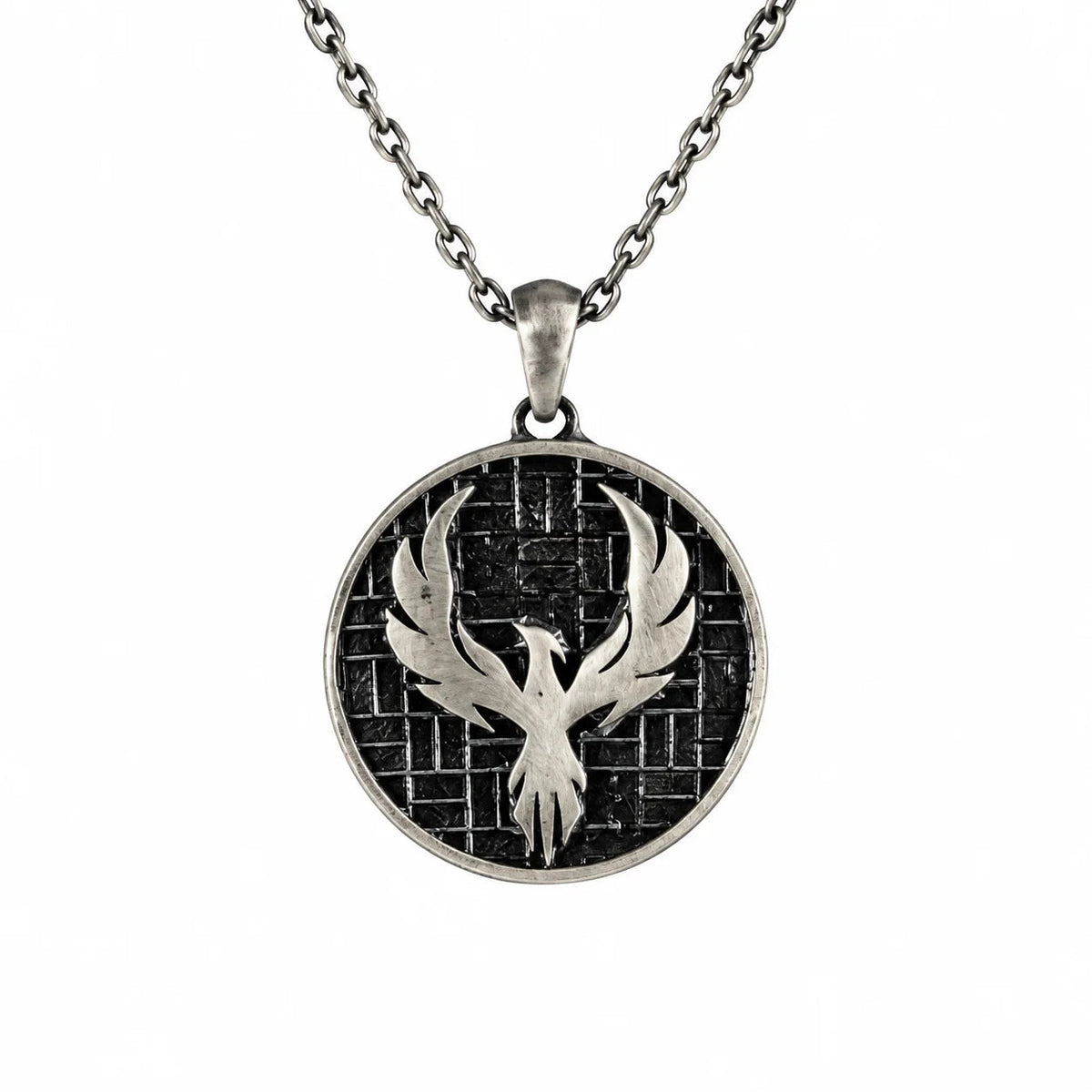 Phoenix Rising Medallion  Necklace Charmora Jewelry