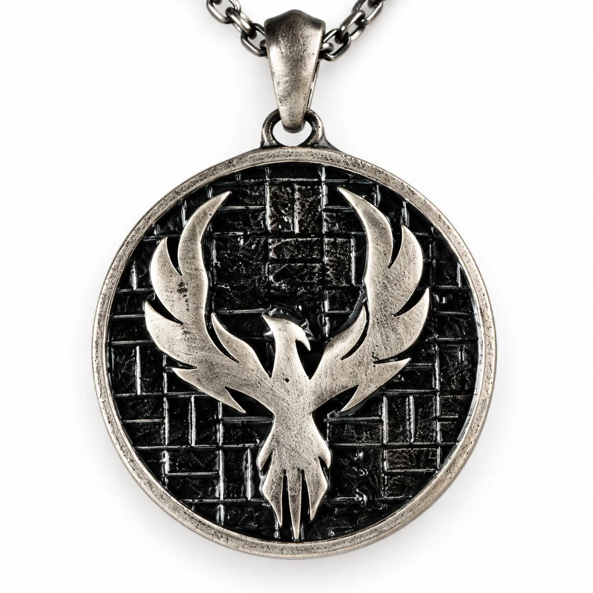 Phoenix Rising Medallion  Necklace Charmora Jewelry