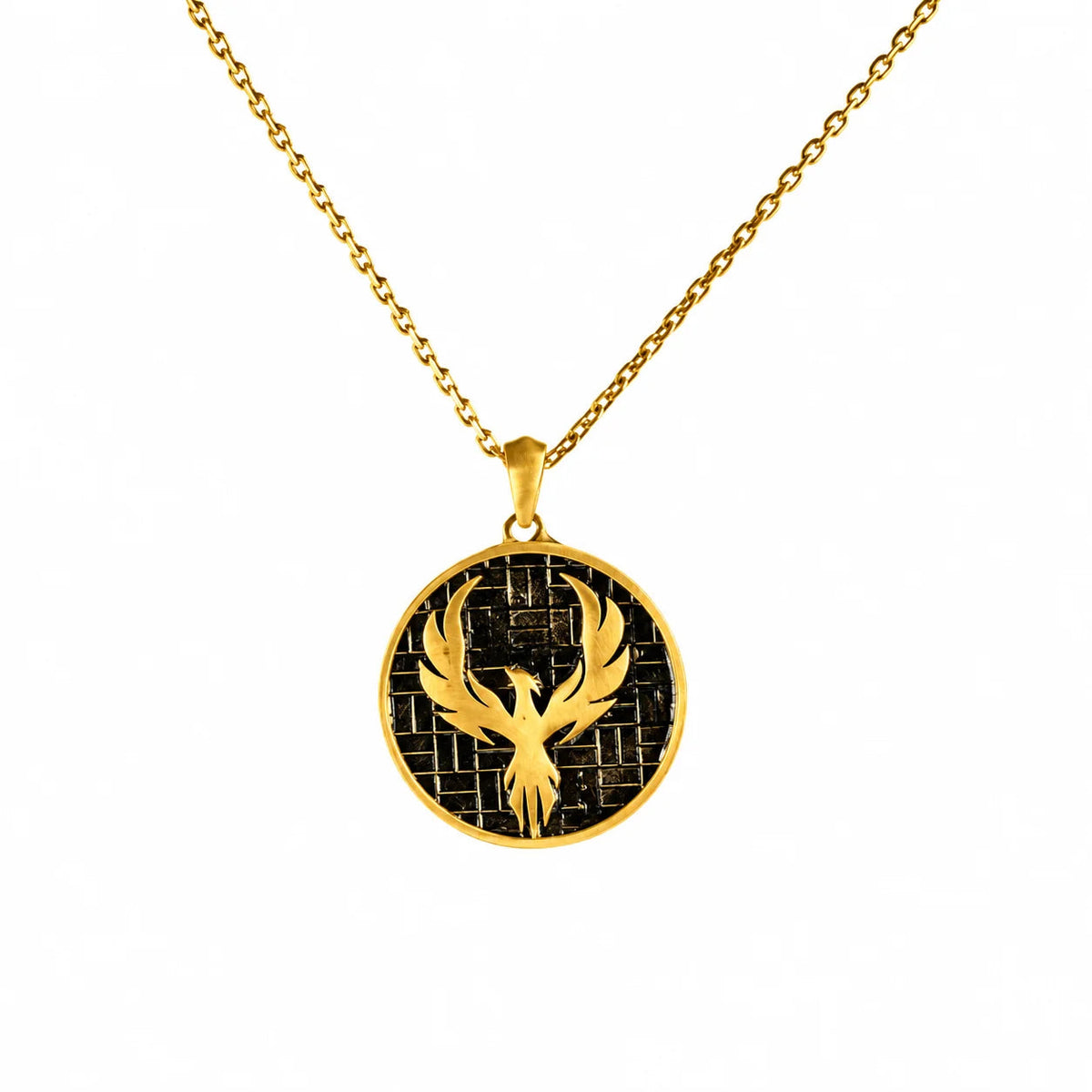 Phoenix Rising Medallion  Necklace Charmora Jewelry