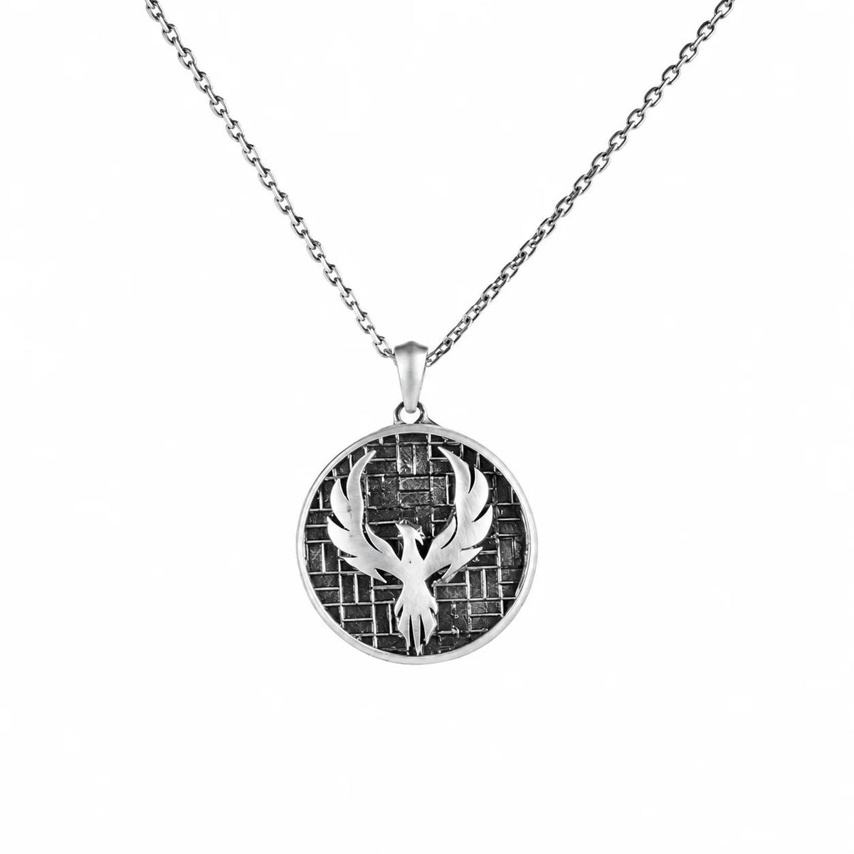 Phoenix Rising Medallion  Necklace Charmora Jewelry