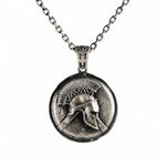 Spartan Helmet Coin  Necklace Charmora Jewelry