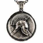 Spartan Helmet Coin  Necklace Charmora Jewelry