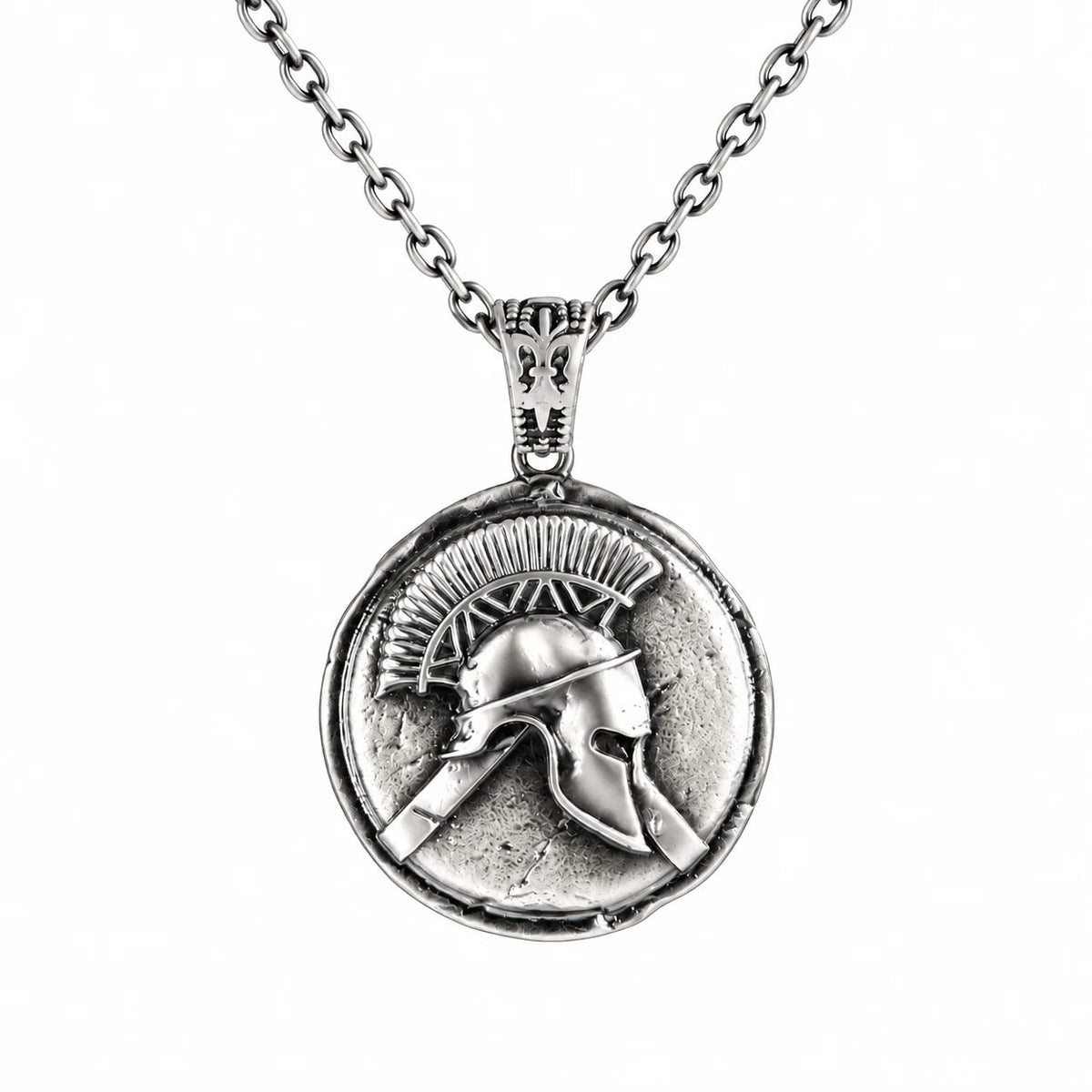 Spartan Helmet Coin  Necklace Charmora Jewelry