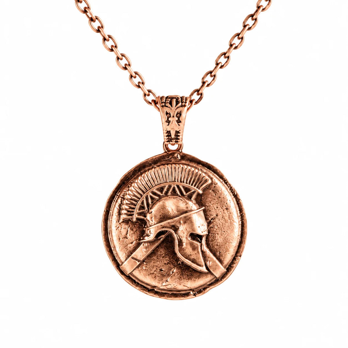 Spartan Helmet Coin  Necklace Charmora Jewelry