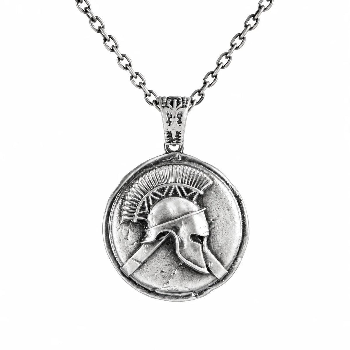 Spartan Helmet Coin  Necklace Charmora Jewelry