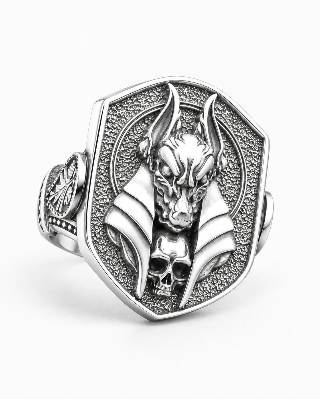 Ancient Egyptian Anubis Skull  Ring Charmora Jewelry