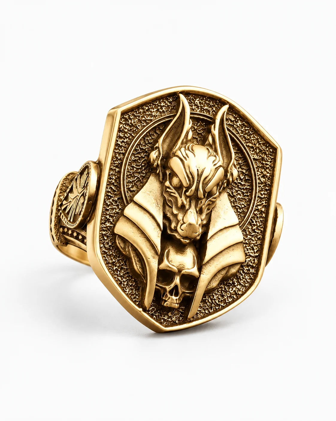 Ancient Egyptian Anubis Skull  Ring Charmora Jewelry