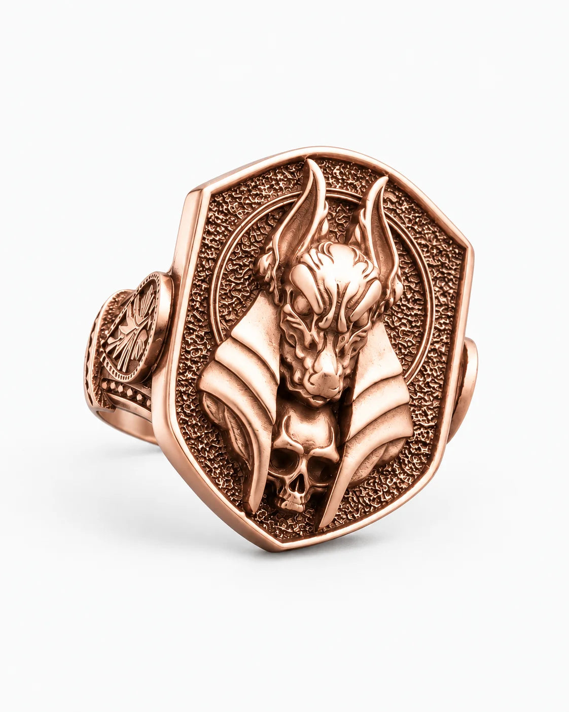 Ancient Egyptian Anubis Skull  Ring Charmora Jewelry