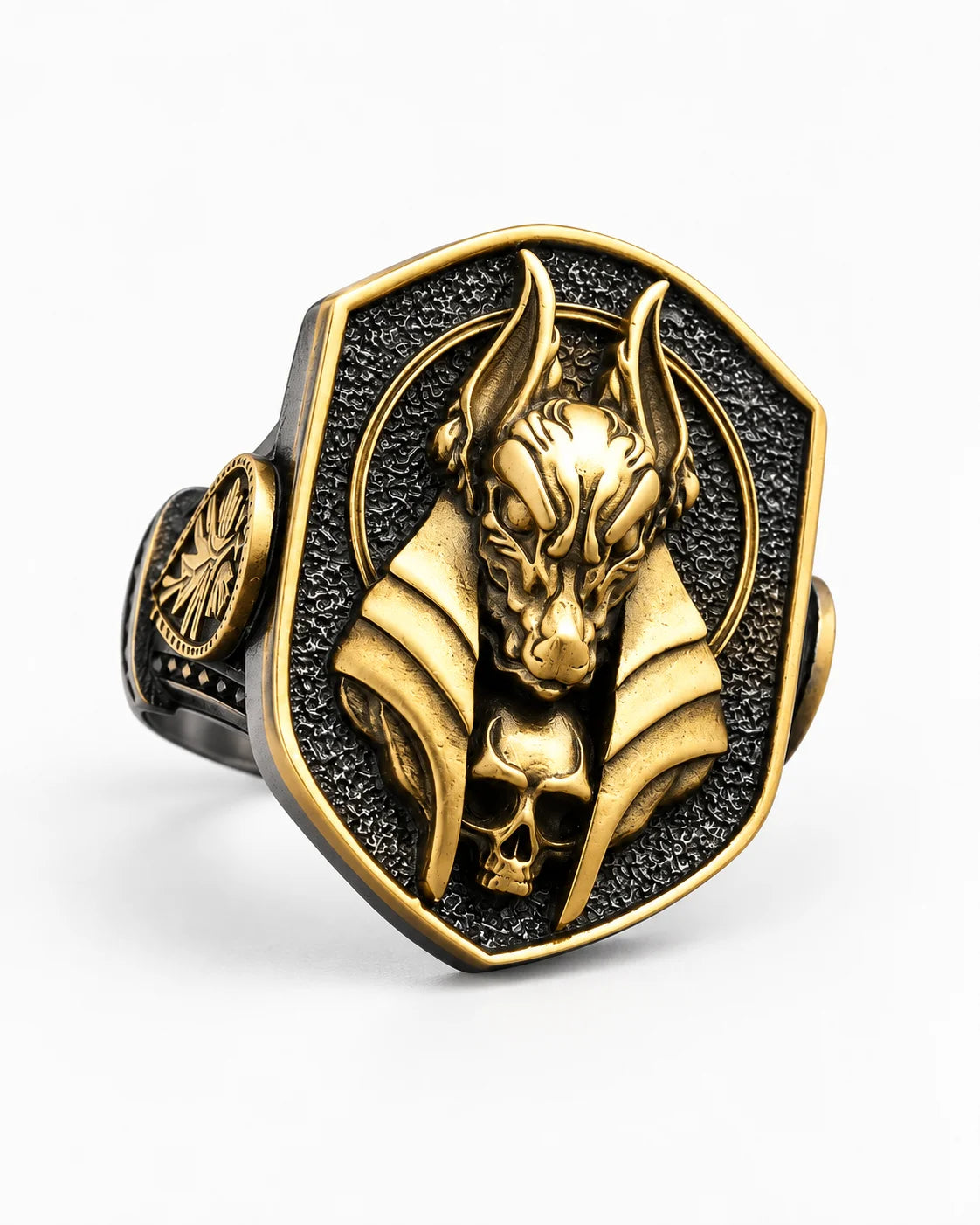 Ancient Egyptian Anubis Skull  Ring Charmora Jewelry