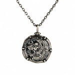 Reversible Lion Head Medallion  Necklace Charmora Jewelry