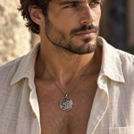Reversible Lion Head Medallion  Necklace Charmora Jewelry