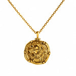 Reversible Lion Head Medallion  Necklace Charmora Jewelry