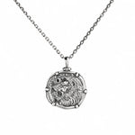 Reversible Lion Head Medallion  Necklace Charmora Jewelry