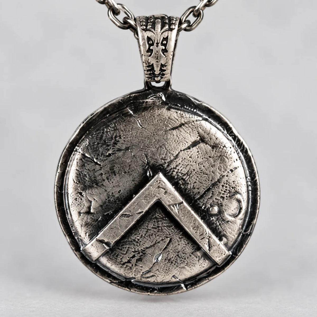 Spartan Shield  Necklace Charmora Jewelry