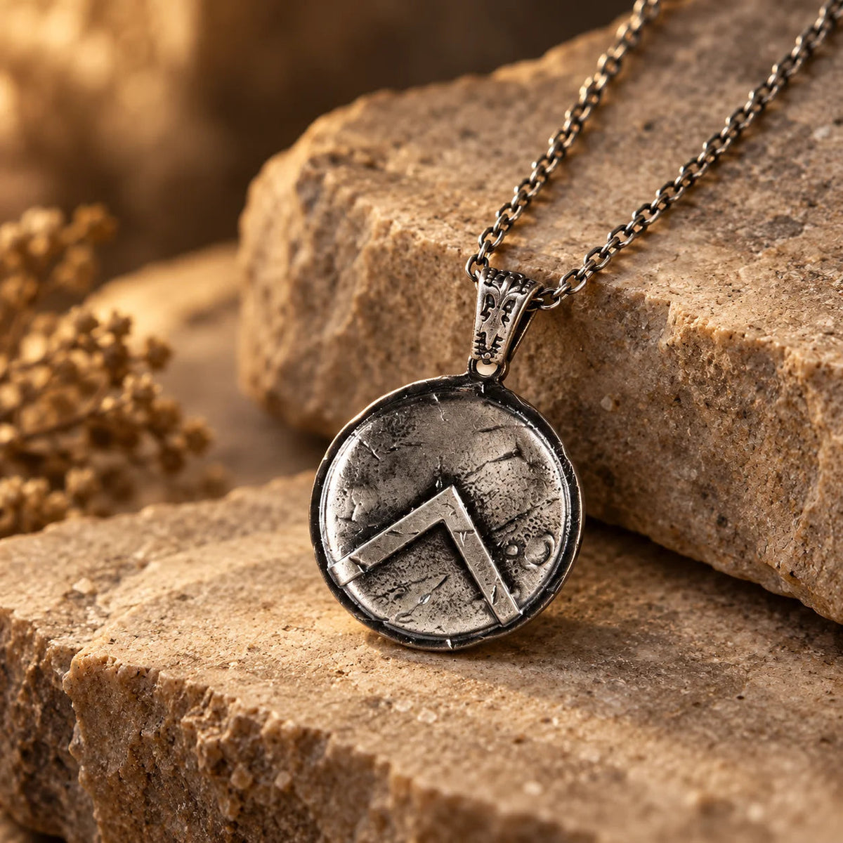 Spartan Shield  Necklace Charmora Jewelry