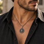 Lion Head Sun Medallion  Necklace Charmora Jewelry