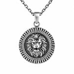 Lion Head Sun Medallion  Necklace Charmora Jewelry