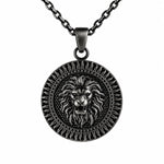 Lion Head Sun Medallion  Necklace Charmora Jewelry