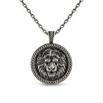 Lion Head Power Medallion  Necklace Charmora Jewelry